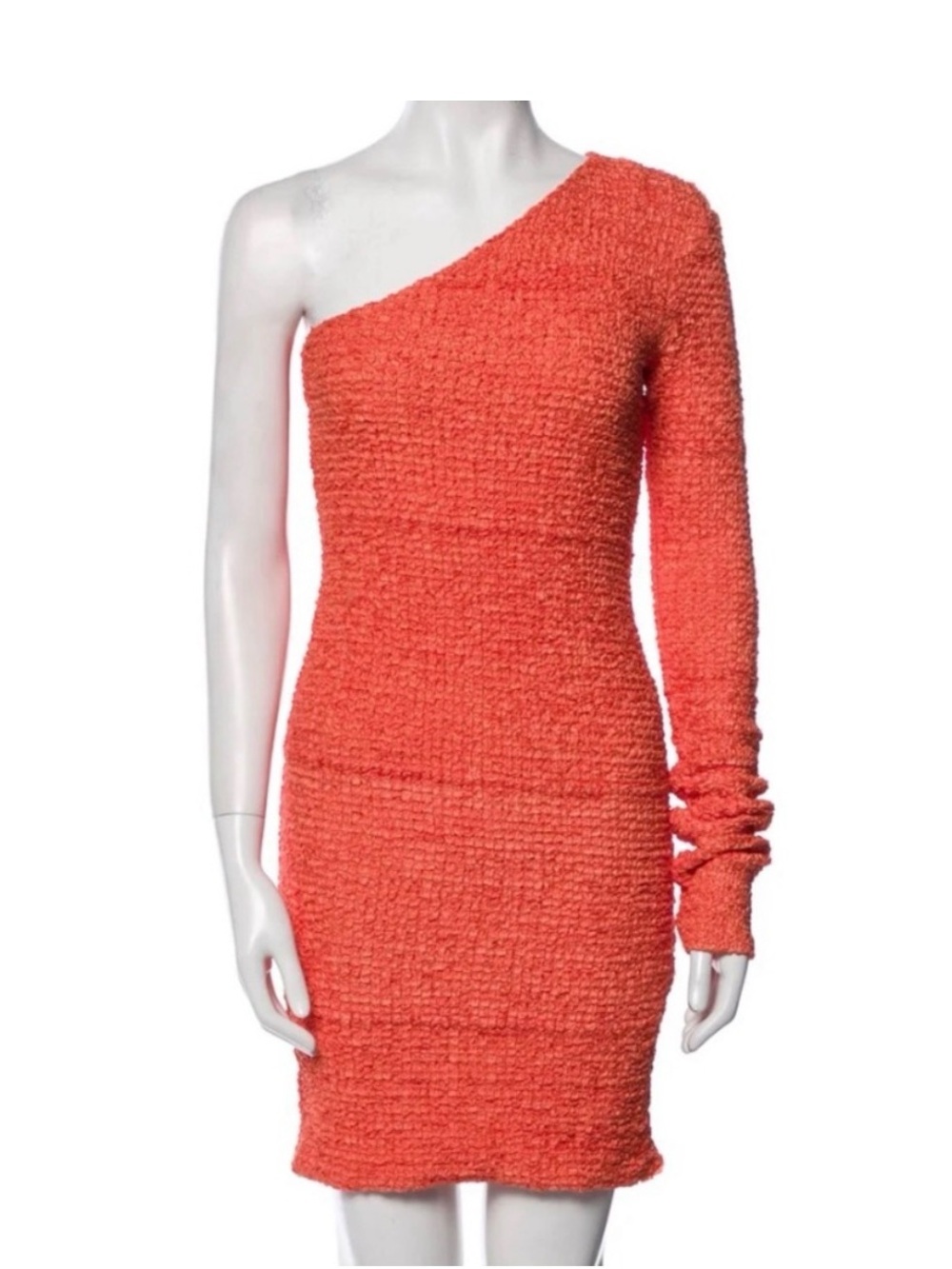 Brand new Nanushka Orange one shoulder Micro Dribble dress Size Medium